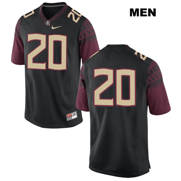 Men's NCAA Nike Florida State Seminoles #20 Jaiden Woodbey College No Name Black Stitched Authentic Football Jersey ZHI0869II